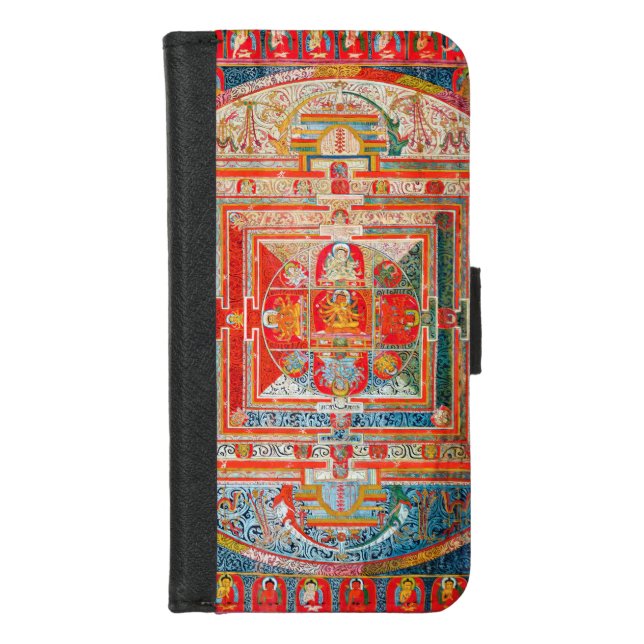 Mandala Cosmic Diagram for Meditation iPhone Wallet Case (Front)
