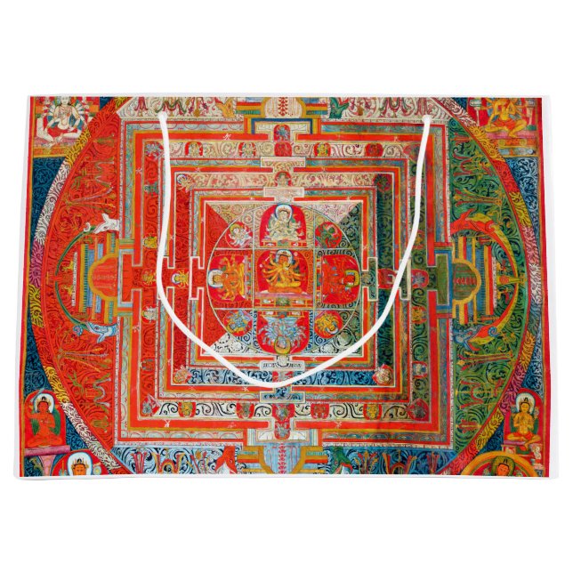 Mandala Cosmic Diagram for Meditation Large Gift Bag (Front)