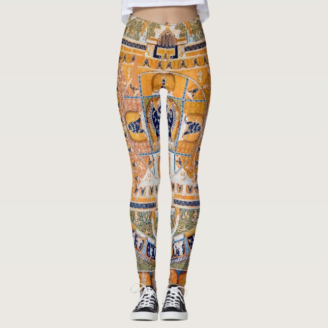 Mandala Cosmic Diagram for Meditation Leggings (Front)