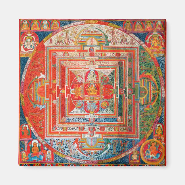 Mandala Cosmic Diagram for Meditation Magnet (Front)