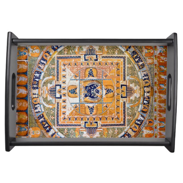 Mandala Cosmic Diagram for Meditation Serving Tray (Front)