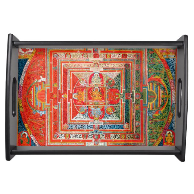 Mandala Cosmic Diagram for Meditation Serving Tray (Front)