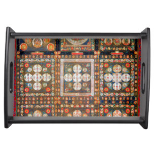Mandala Cosmic Diagram for Meditation Serving Tray