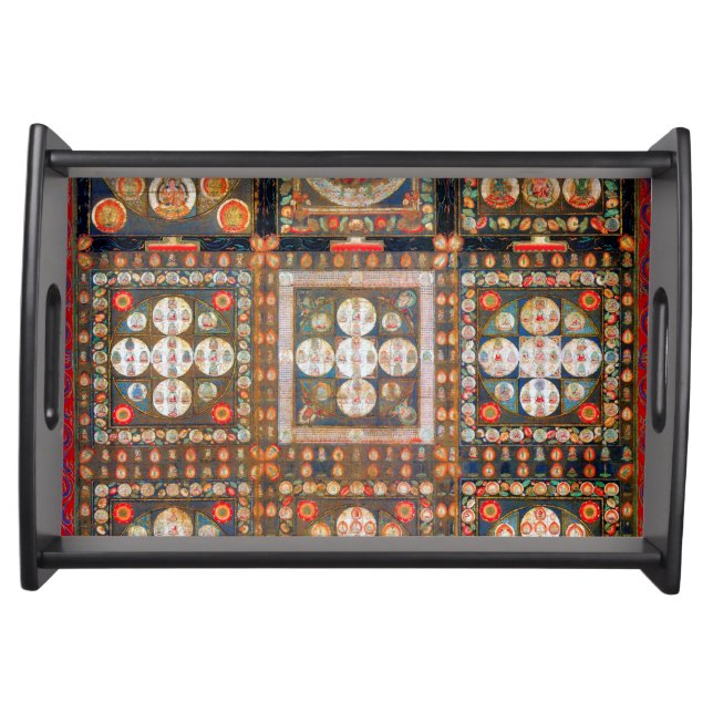Mandala Cosmic Diagram for Meditation Serving Tray (Front)