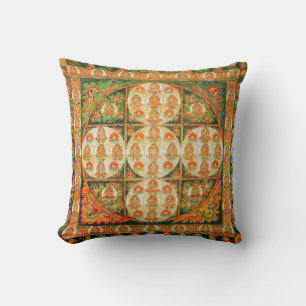 Mandala Cosmic Diagram for Meditation Throw Pillow