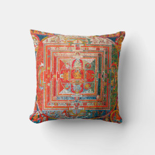 Mandala Cosmic Diagram for Meditation Throw Pillow