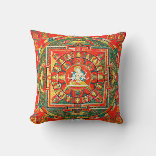 Mandala Cosmic Diagram for Meditation Throw Pillow