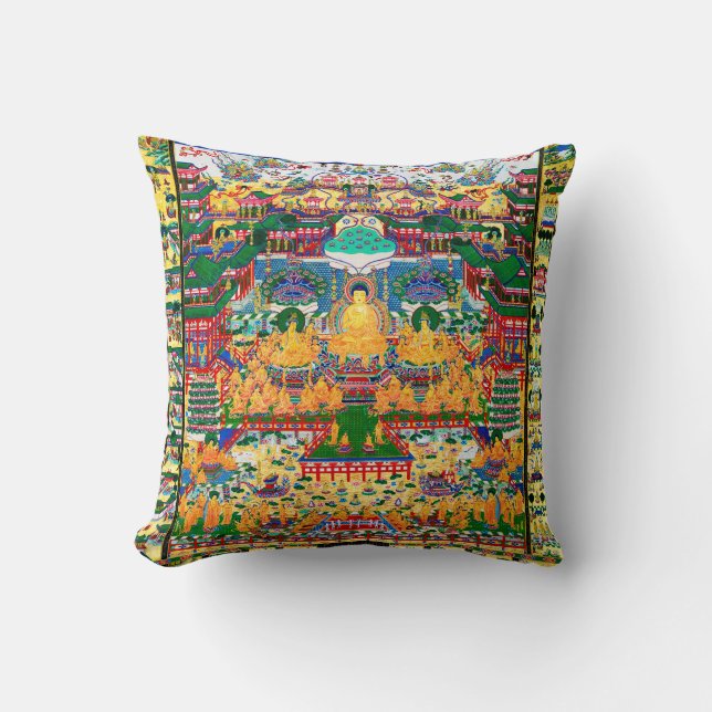 Mandala Cosmic Diagram for Meditation Throw Pillow (Front)