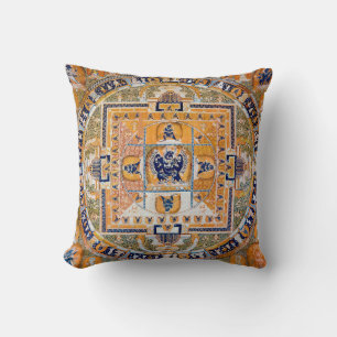 Mandala Cosmic Diagram for Meditation Throw Pillow