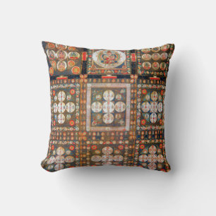Mandala Cosmic Diagram for Meditation Throw Pillow