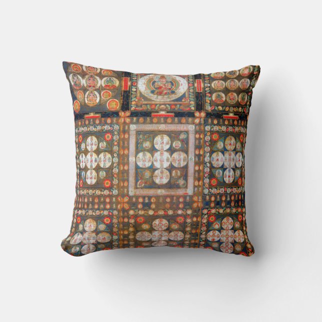 Mandala Cosmic Diagram for Meditation Throw Pillow (Front)