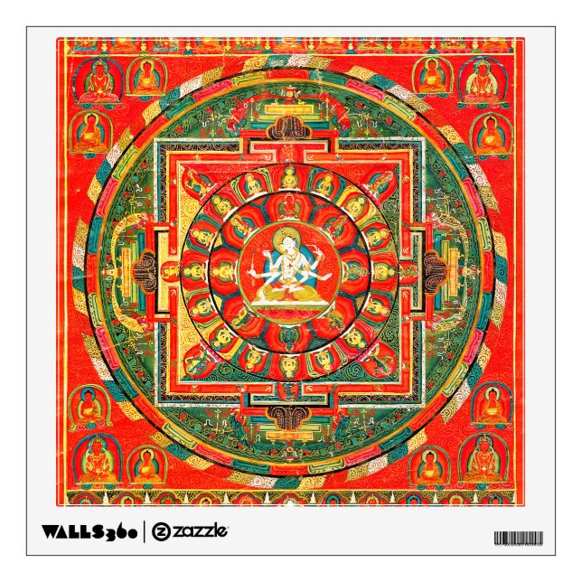 Mandala Cosmic Diagram for Meditation Wall Decal (Front)