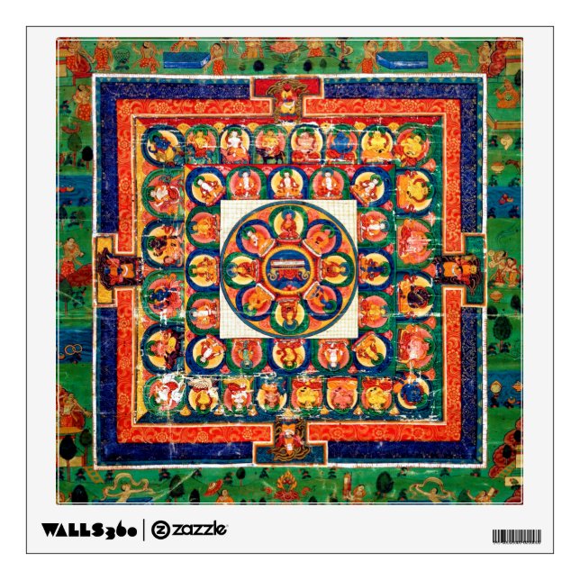 Mandala Cosmic Diagram for Meditation Wall Decal (Front)