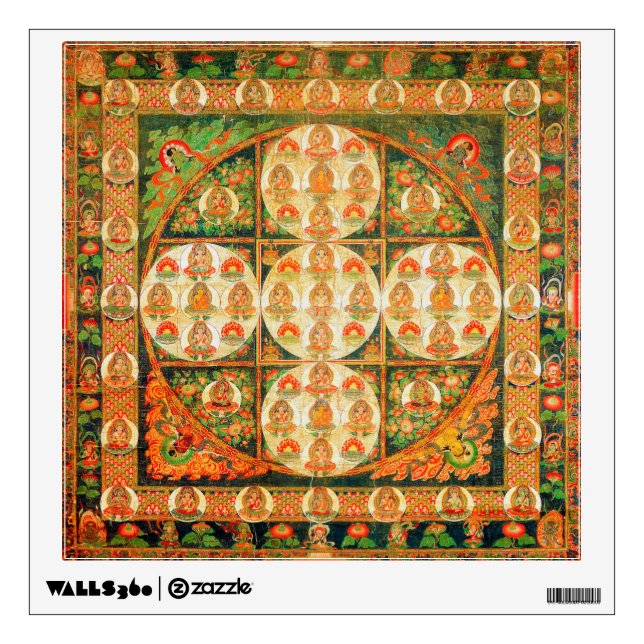 Mandala Cosmic Diagram for Meditation Wall Decal (Front)