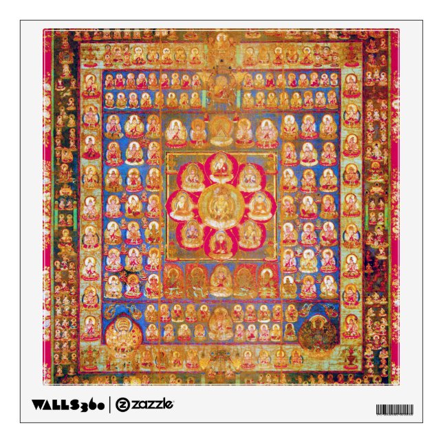 Mandala Cosmic Diagram for Meditation Wall Decal (Front)