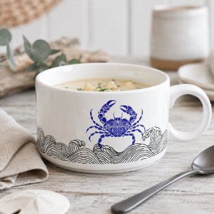 Mandala Crab Coastal – Blue Nautical Kitchen Bowl