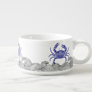 Mandala Crab Coastal – Blue Nautical Kitchen Bowl