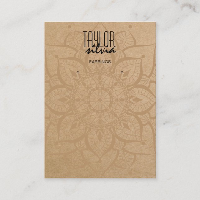 mandala craft paper Earring display card (Front)