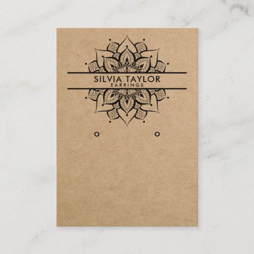 Mandala craft paper Earring display card