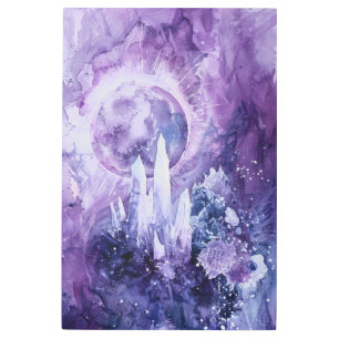 *~* Mandala Crystals Magenta Lavender Gold SC3 Metal Print