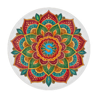 Mandala Custom Initial Cutting Board