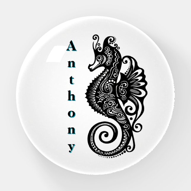 Mandala Customize Seahorse  Paperweight (Front)
