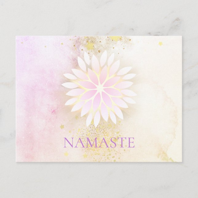 *~* Mandala Dahlia Pastel Lavender Peach AP2 Postcard (Front)
