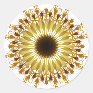 Mandala Damask Lotus Flower Art Classic Round Sticker