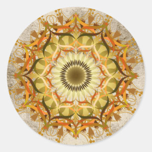 Mandala Damask Lotus Flower Art Elegant Classic Round Sticker