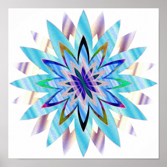 Mandala Damask Lotus Flower Art Elegant Poster (Front)