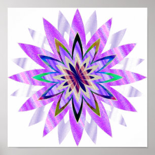 Mandala Damask Lotus Flower Art Elegant Poster