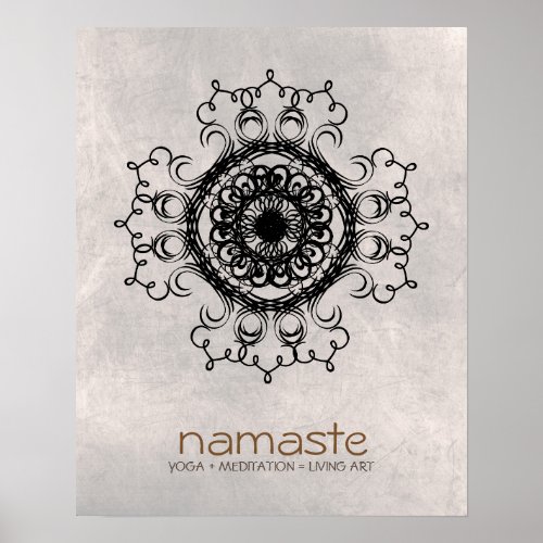 Mandala Damask  Namaste Yoga Meditation Poster