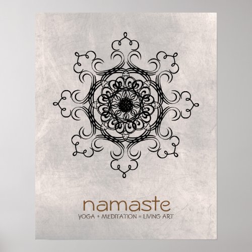 Mandala Damask  Namaste Yoga Meditation Poster