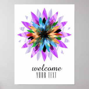 Mandala Damask Welcome Lotus Flower Art Elegant Poster