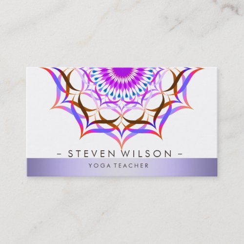 Mandala Damask Yoga Lotus Flower Meditation Business Card