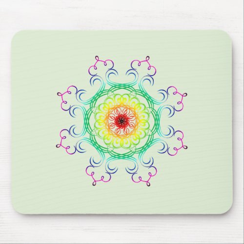 Mandala Damask Yoga Meditation Holistic Mouse Pad