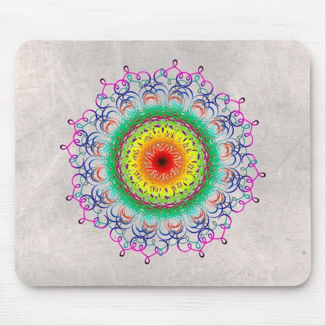 Mandala Damask Yoga Meditation Holistic Mouse Pad (Front)