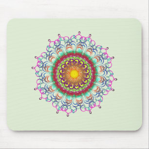Mandala Damask Yoga Meditation Holistic Mouse Pad