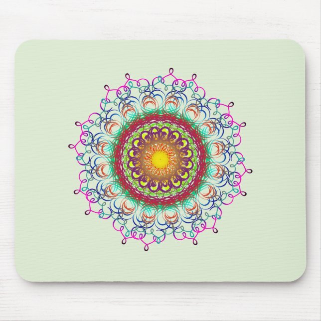 Mandala Damask Yoga Meditation Holistic Mouse Pad (Front)
