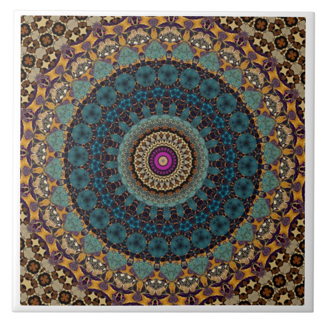 Mandala Decorative  Ceramic Tile (Front)