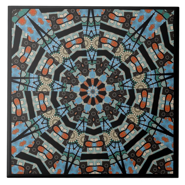Mandala Decorative  Ceramic Tile (Front)