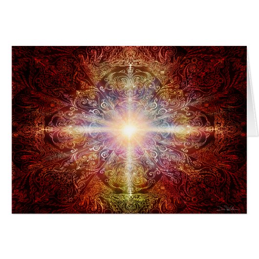 Mandala Deep Orange 2 Cards (Front Horizontal)