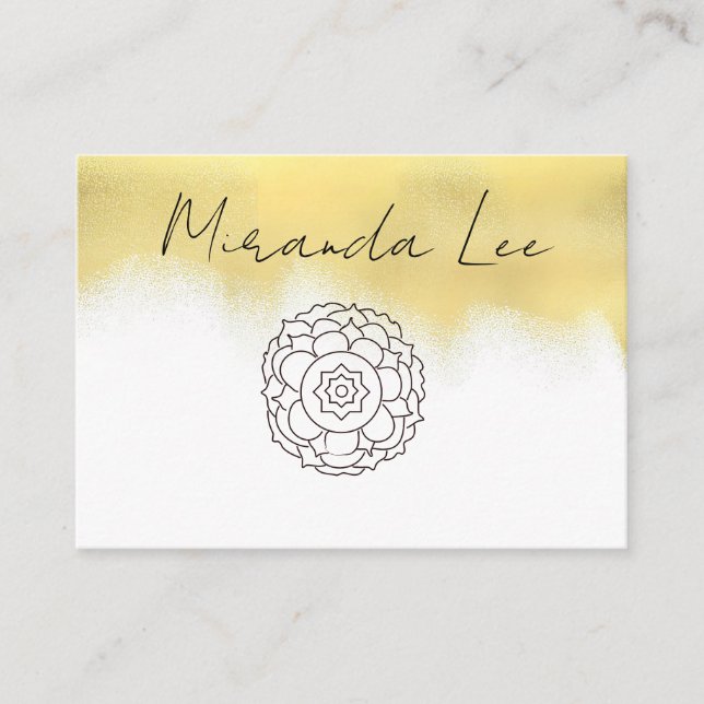 Mandala Design Floral Lotus Gold Card (Front)