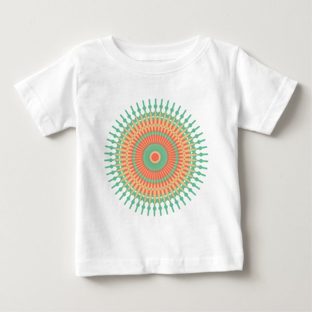 Mandala design green, orange Indian Baby T-Shirt (Front)