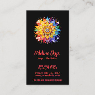 mandala design in vibrant colors business card