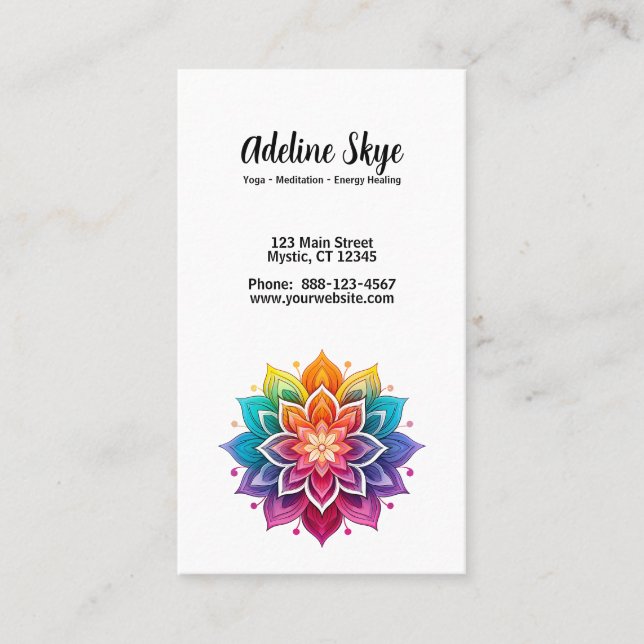 mandala design in vibrant colors business card (Front)