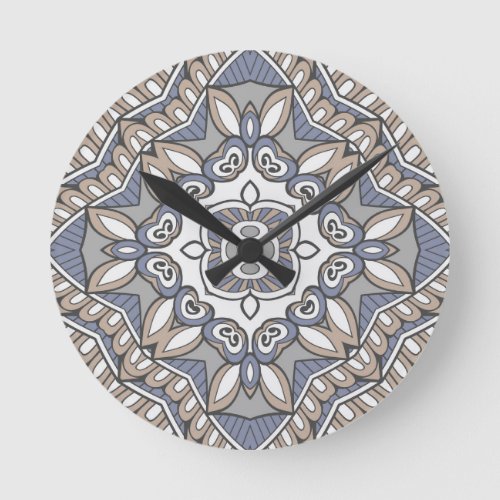 Mandala Design Round Clock