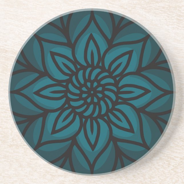 Mandala Design Sandstone Coaster (Front)