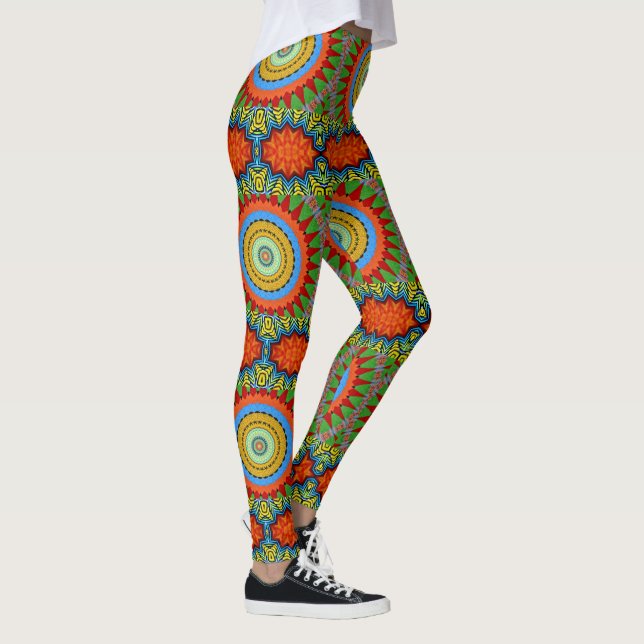 MANDALA DESIGNER COLLAGE (small scale) Leggings (Right)