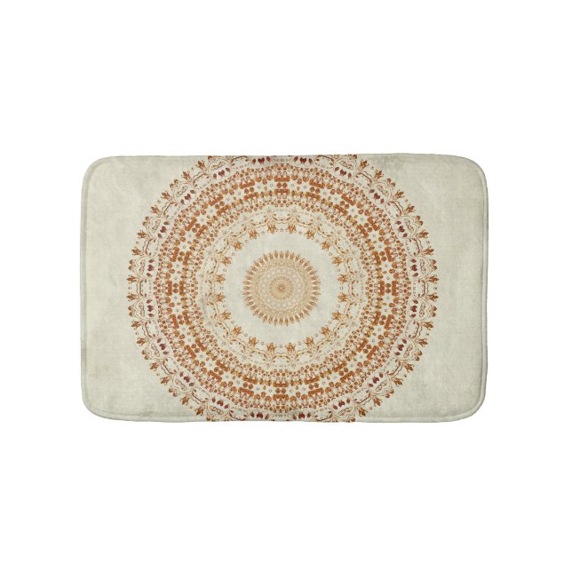 Mandala Desire in Golden Yellow Bath mat (Front)